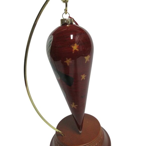 VTG Figi Reverse Glass Art Painted Angel Bear Ornament 6" Original Box Y2K 1999 - Picture 4 of 9